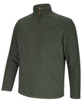 Dark Green coloured Hoggs of Fife Islander 1/4 Zip Micro Fleece Shirt on white background #colour_dark-green