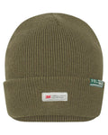 Olive coloured Hoggs of Fife Knitted Thinsulate Waterproof Beanie on white background #colour_olive