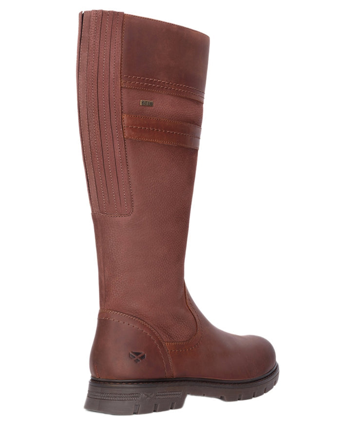 Oxblood Coloured Hoggs of Fife Letham Country Waterproof Boots on white background #colour_oxblood
