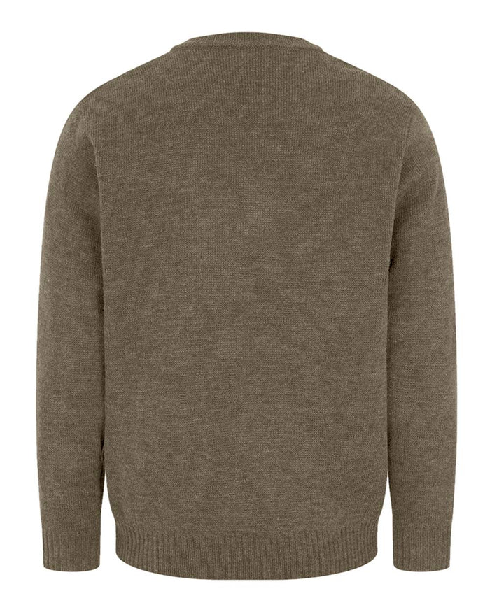 Meadow Green coloured Hoggs of Fife Melrose II V Neck Pullover on white background #colour_meadow-green