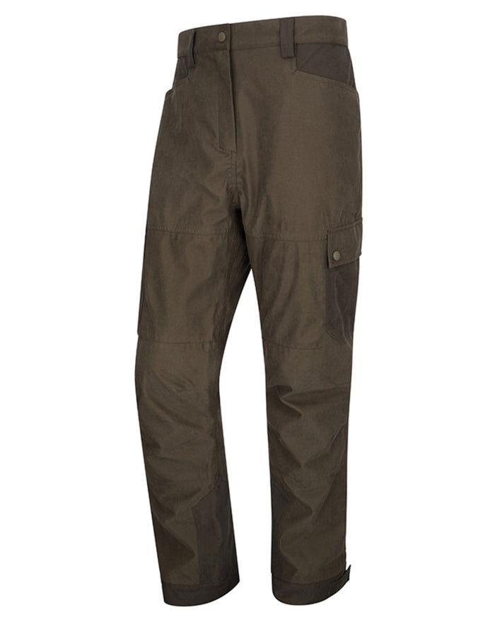 Dark Olive coloured Hoggs of Fife Mens Ardross Pro Waterproof Field Trousers on white background #colour_dark-olive