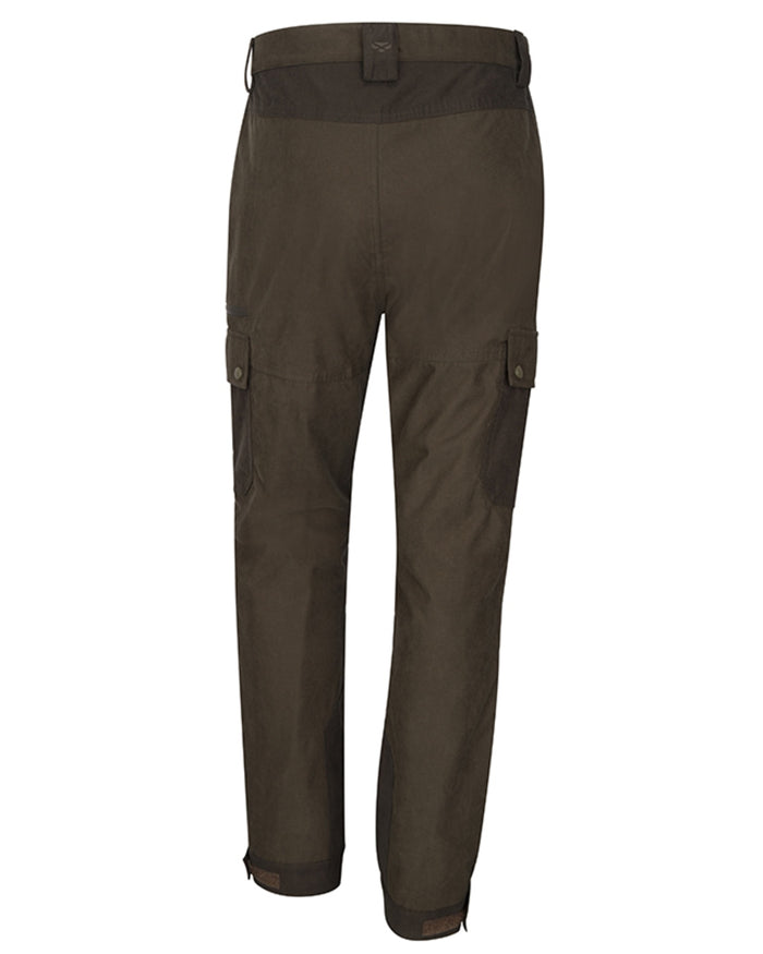 Dark Olive coloured Hoggs of Fife Mens Ardross Pro Waterproof Field Trousers on white background #colour_dark-olive
