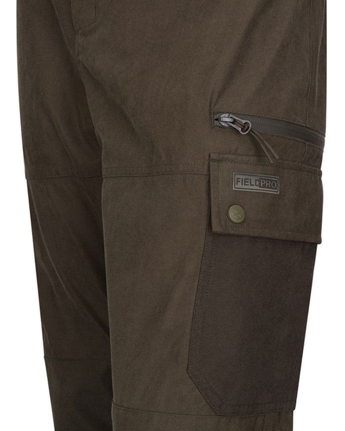 Dark Olive coloured Hoggs of Fife Mens Ardross Pro Waterproof Field Trousers on white background #colour_dark-olive
