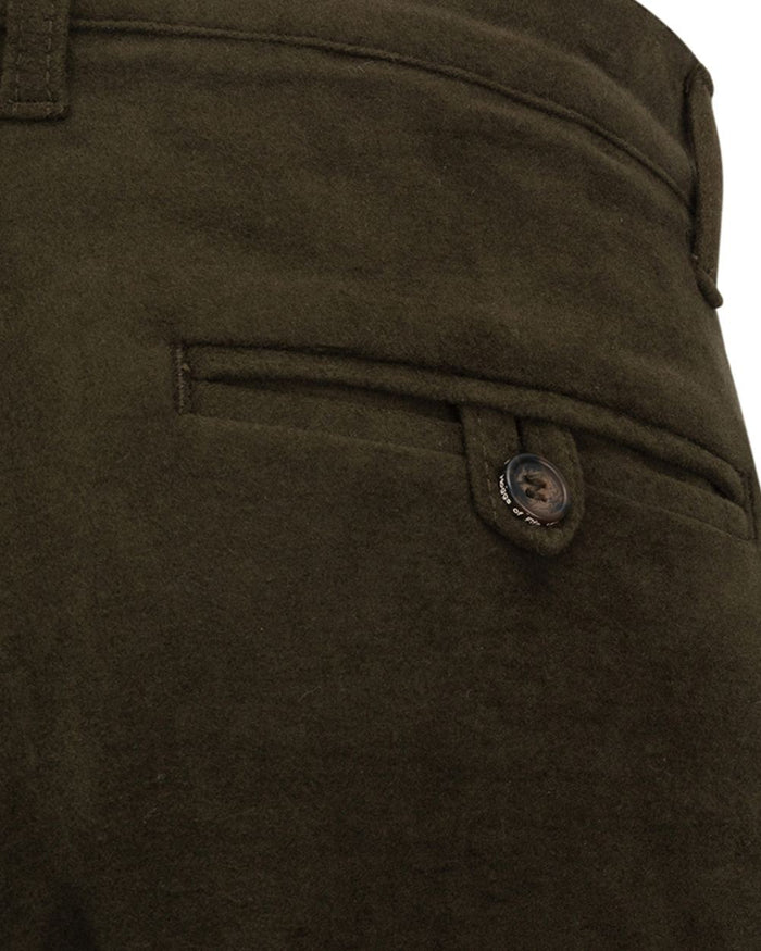 Olive Green colouredHoggs of Fife Mens Durness Moleskin Breeks on white background #colour_olive-green