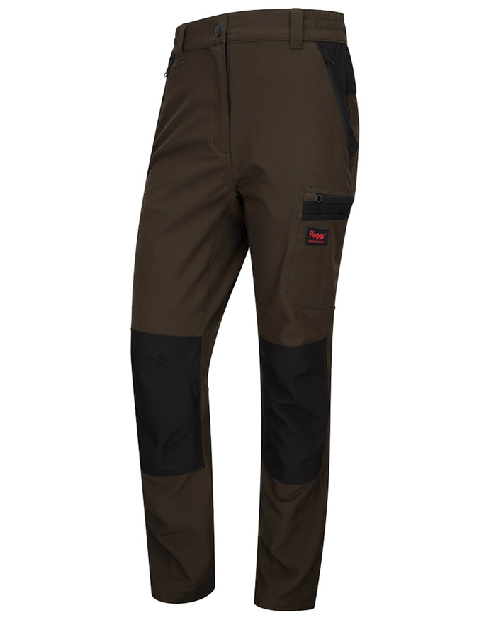 Green Black coloured Hoggs of Fife Mens Green King Active Utility Trousers on white background #colour_green-black