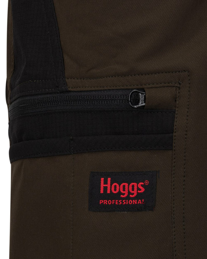 Green Black coloured Hoggs of Fife Mens Green King Active Utility Trousers on white background #colour_green-black