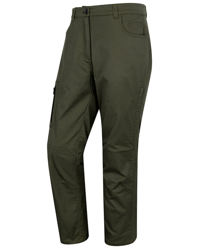 Rifle Green coloured Hoggs of Fife Mens Green King Thermal Utility Trousers on white background #colour_rifle-green