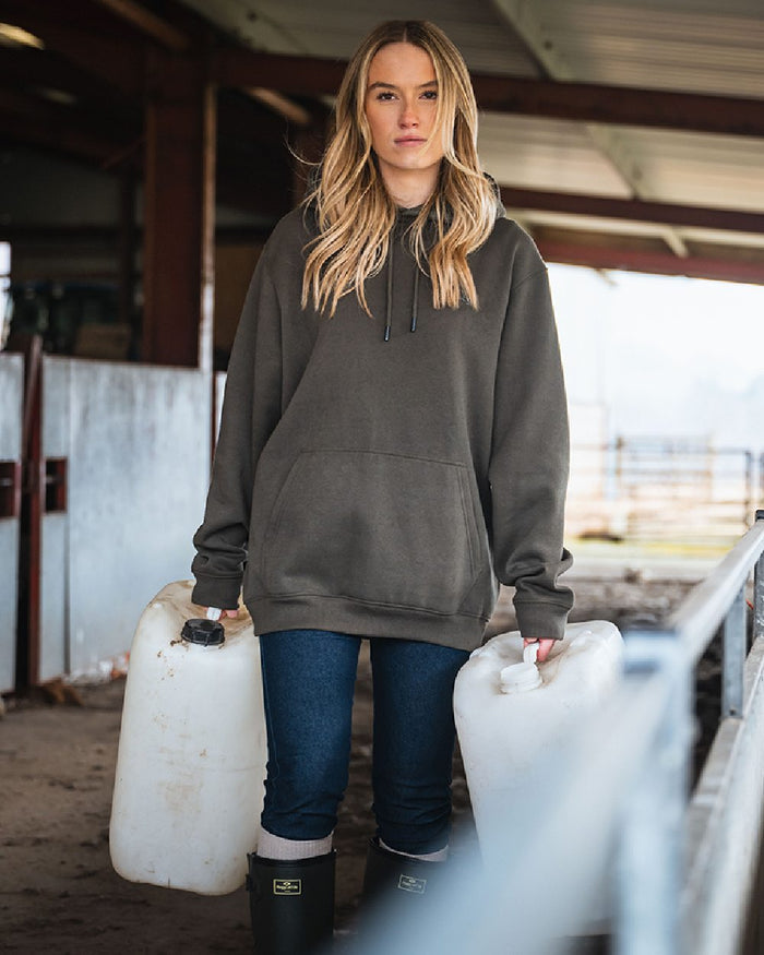 Forest Lovat coloured Hoggs of Fife Mens Hoodie on outdoor background #colour_forest-lovat