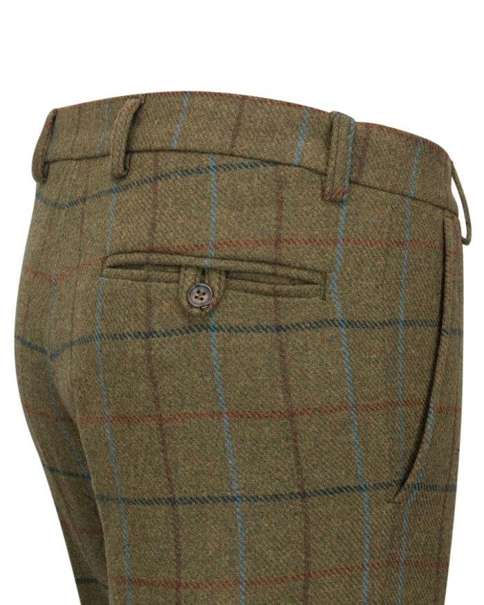 Green Blue coloured Hoggs of Fife Mens Kingussie Tweed Breeks on white background #colour_green-blue