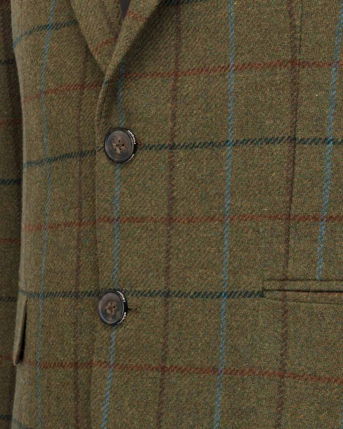 Green Blue coloured Hoggs of Fife Mens Kingussie Tweed Sports Jacket on white background #colour_green-blue