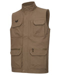Khaki Coloured Hoggs of Fife Mens Rothesay Utility Gilet on white background #colour_khaki