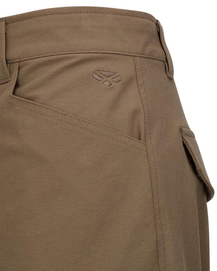 Khaki coloured Hoggs of Fife Mens Rothesay Utility Shorts on white background #colour_khaki
