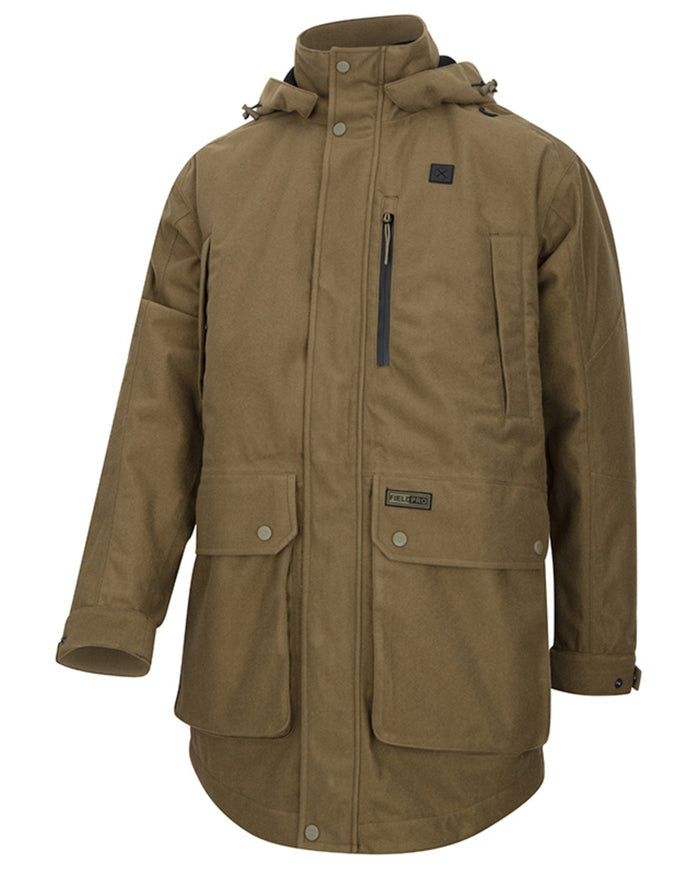 Olive coloured Hoggs of Fife Mens Torness Trilaminate 3-In-1 Jacket on white background #colour_olive