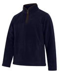 Midnight Navy Coloured Hoggs of Fife Stenton Quarter Zip Fleece on white background #colour_midnight-navy
