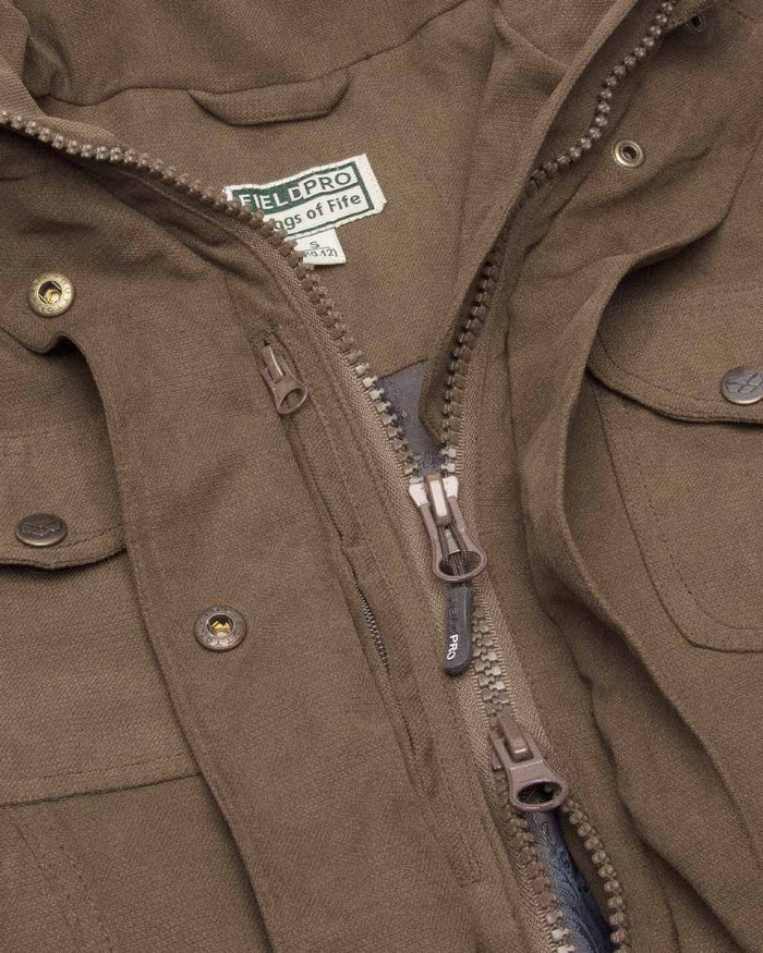 Sage Coloured Hoggs of Fife Struther Ladies Hooded Field Coat on white background #colour_sage
