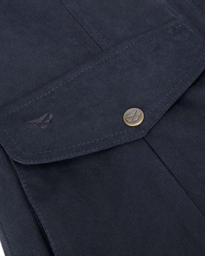 Navy Coloured Hoggs of Fife Struther Ladies Hooded Field Coat on white background #colour_navy
