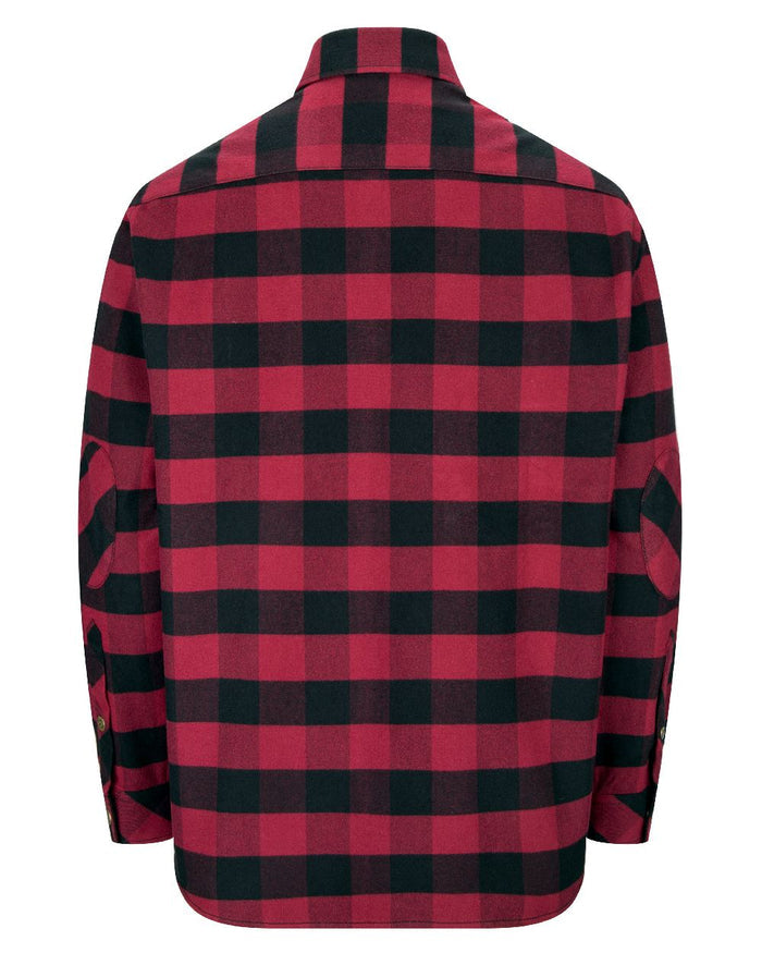 Red Black coloured Hoggs of Fife Tentsmuir Flannel Shirt on white background #colour_red-black