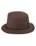 Brown Coloured Hoggs of Fife Waxed Bush Hat on white background #colour_brown