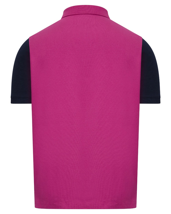 Berry Navy coloured Hoggs of Fife Womens Abbey Sash Jersey Polo Shirt on white background #colour_berry-navy