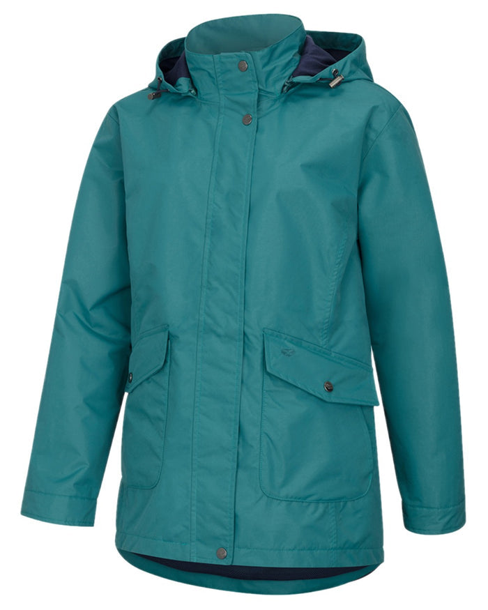 Teal Coloured Hoggs of Fife Womens Fara Waterproof Jacket on white background #colour_teal