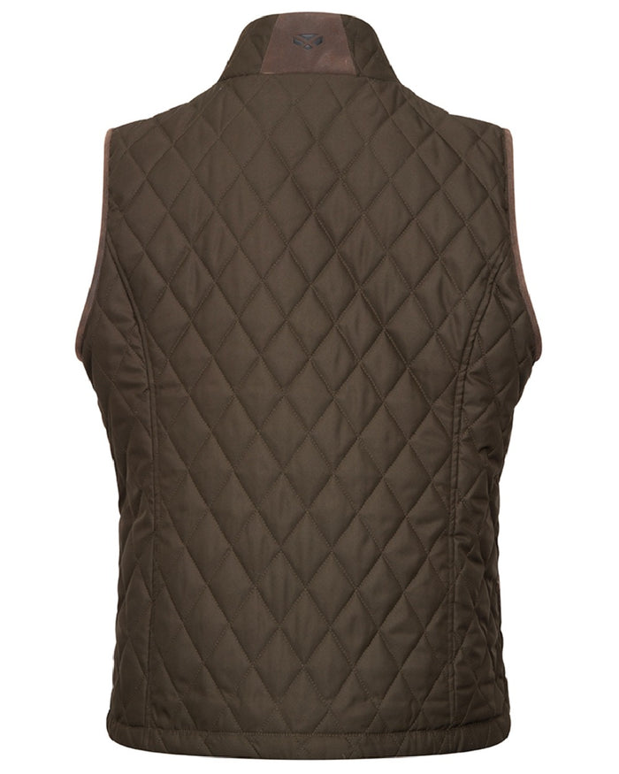 Forest Green coloured Hoggs of Fife Womens Ladybank Quilted Gilet on white background #colour_forest-green