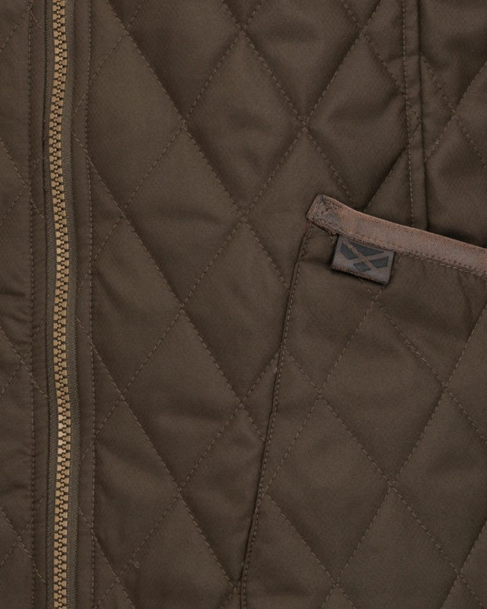 Forest Green coloured Hoggs of Fife Womens Ladybank Quilted Gilet on white background #colour_forest-green