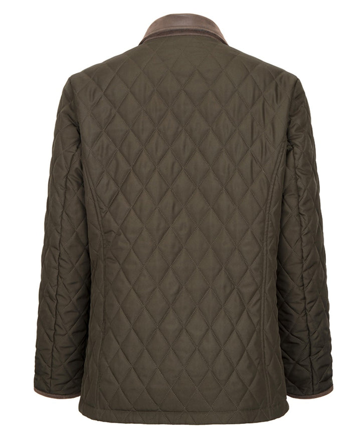 Forest Green Coloured Hoggs of Fife Womens Ladybank Quilted Jacket on white background #colour_forest-green