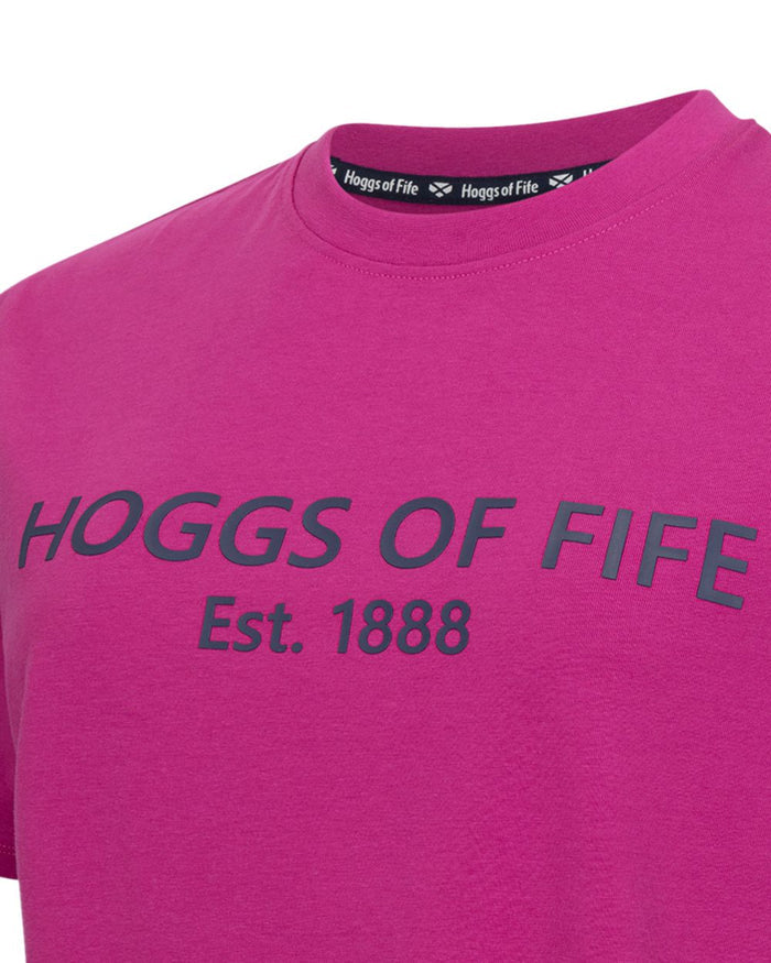 Berry Coloured Hoggs of Fife Womens Stella Printed T-Shirt on white background #colour_berry