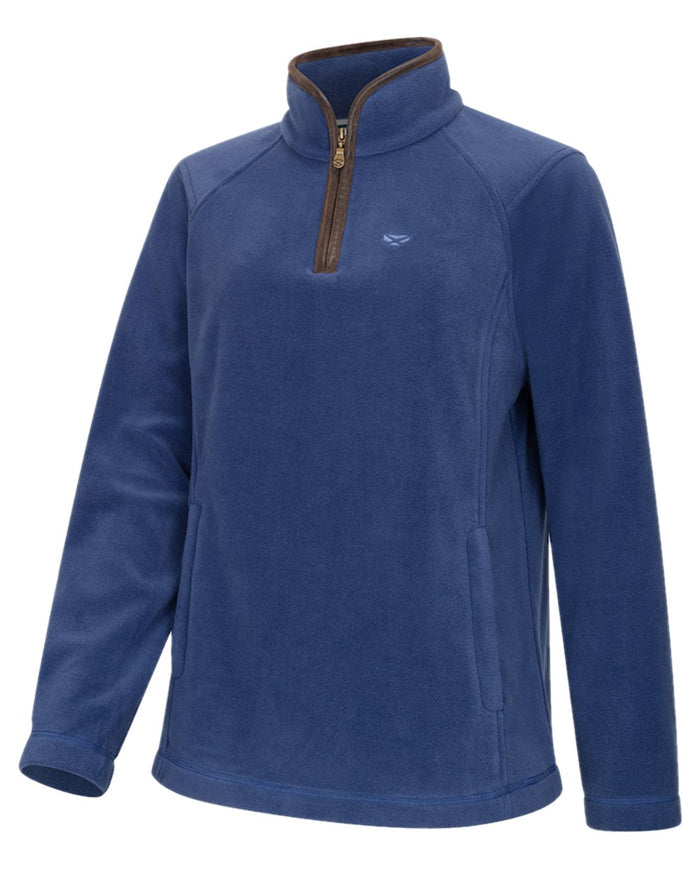 Nordic Blue Coloured Hoggs of Fife Womens Stenton Quarter Zip Fleece on white background #colour_nordic-blue