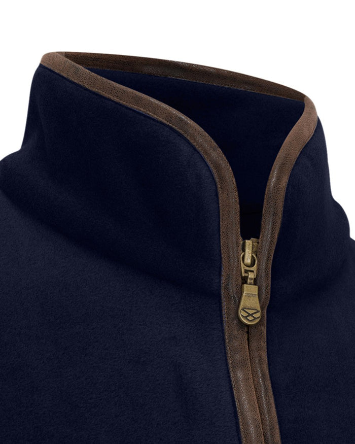 Midnight Navy Coloured Hoggs of Fife Womens Stenton Quarter Zip Fleece on white background #colour_midnight-navy