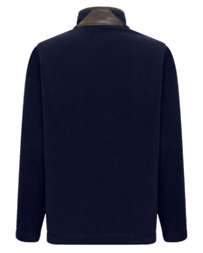 Midnight Navy Coloured Hoggs of Fife Womens Stenton Quarter Zip Fleece on white background #colour_midnight-navy