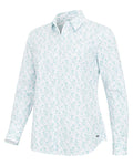 Seafoam Coloured Hoggs of Fife Womens Thistle Print Shirt on white background #colour_seafoam