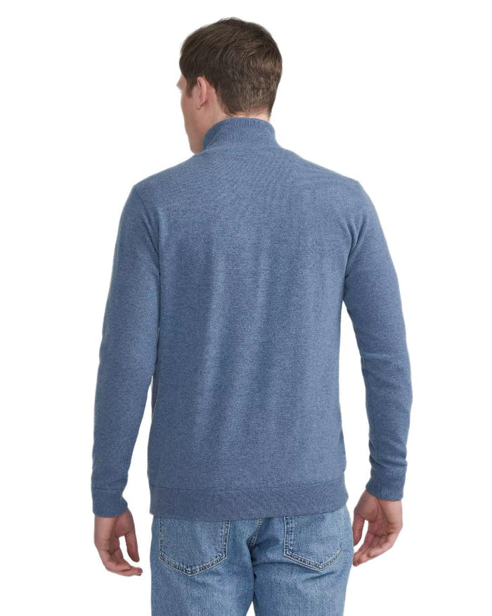 Fade Blue Coloured Holebrook Mens Stellan T-neck Knitted Windproof Sweater on white background #colour_fade-blue