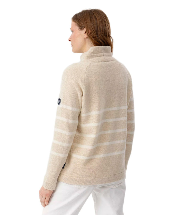 Creme Off White Coloured Holebrook Womens Angelika Knitted Windproof Sweater on white background #colour_creme-off-white