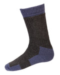 Charcoal St Andrews Blue coloured House Of Cheviot Gen Technical Socks on white background #colour_charcoal-st-andrews-blue