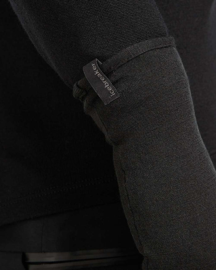 Black Coloured Icebreaker 260 Tech Glove Liners on white background #colour_black