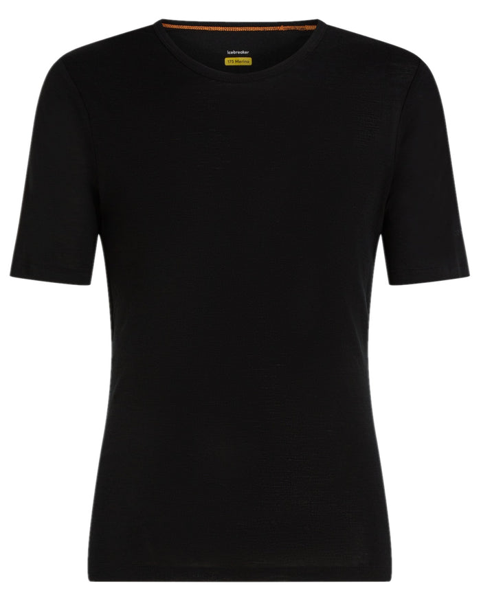 Black Coloured Icebreaker Mens 175 Everyday Thermal Top on white background #colour_black