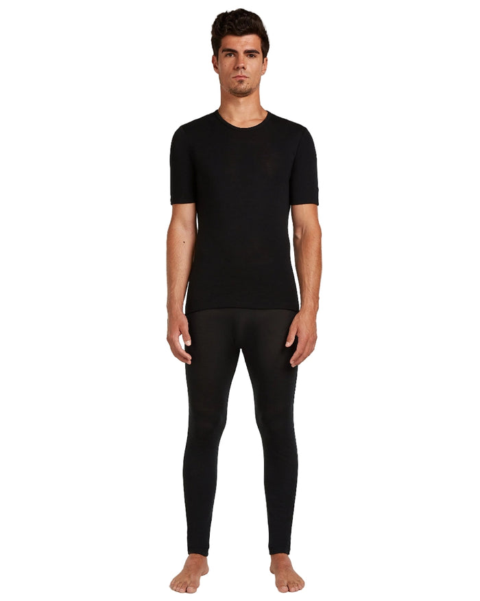 Black Coloured Icebreaker Mens 175 Everyday Thermal Top on white background #colour_black