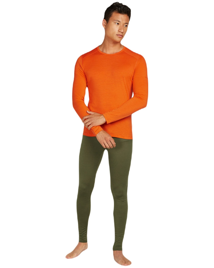 Loden Coloured Icebreaker Mens Merino 200 Oasis Thermal Leggings on white background #colour_loden