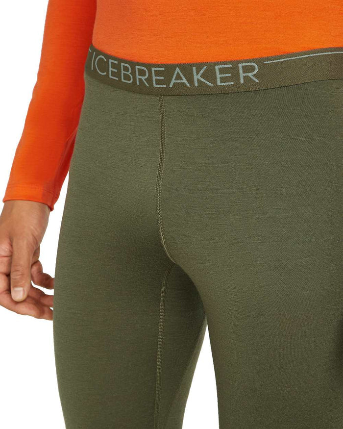 Loden Coloured Icebreaker Mens Merino 200 Oasis Thermal Leggings on white background #colour_loden
