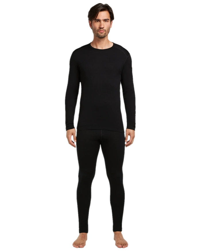 Black Coloured Icebreaker Mens Merino 260 Tech Thermal Leggings on white background #colour_black