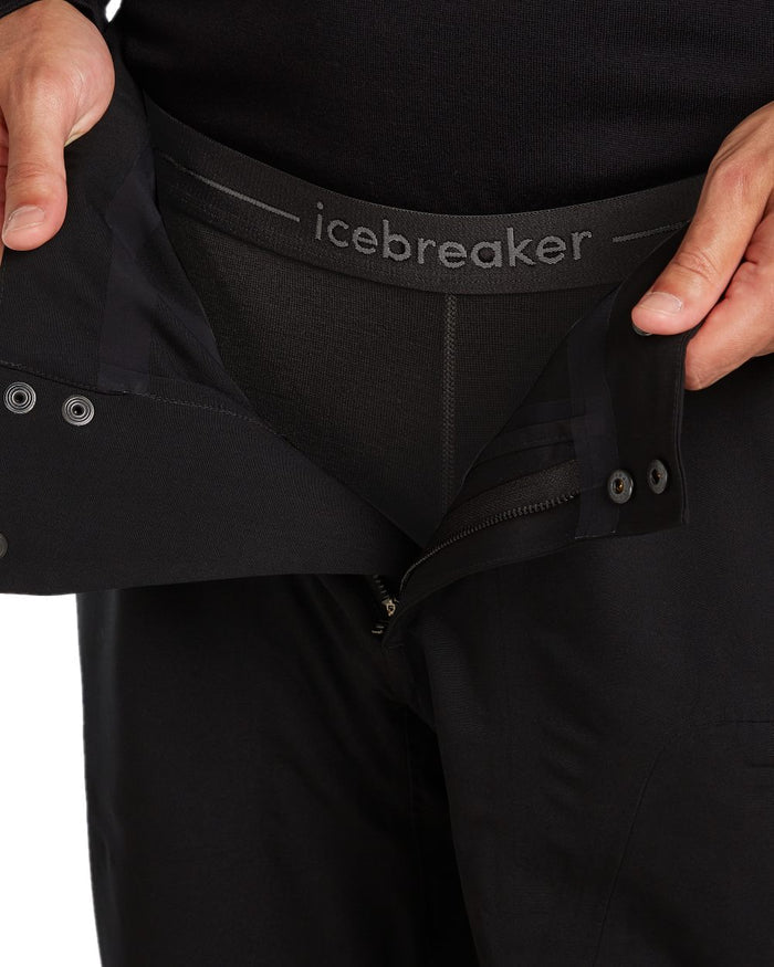 Black Coloured Icebreaker Mens Merino 260 Tech Thermal Leggings on white background #colour_black