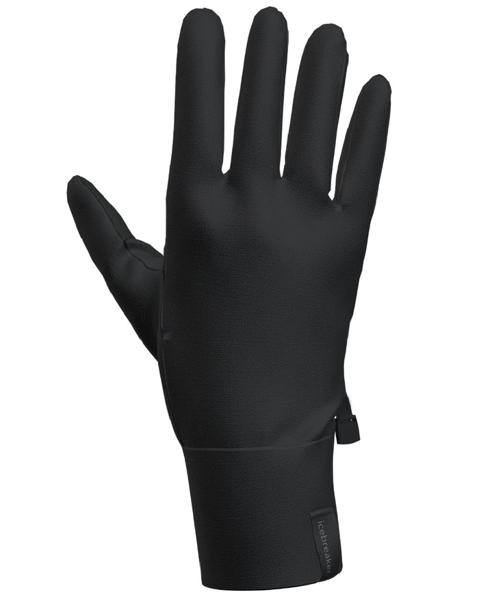 Black Coloured Icebreaker Unisex Merino Blend 360 Sierra Gloves on white background #colour_black