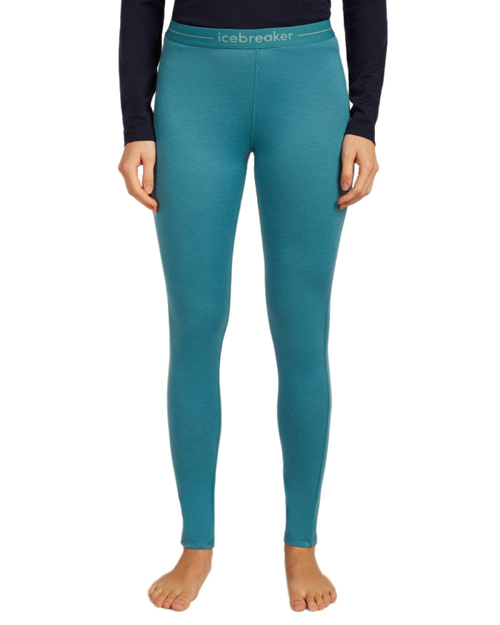 Topaz Coloured Icebreaker Womens Merino 200 Oasis Thermal Leggings on white background #colour_topaz