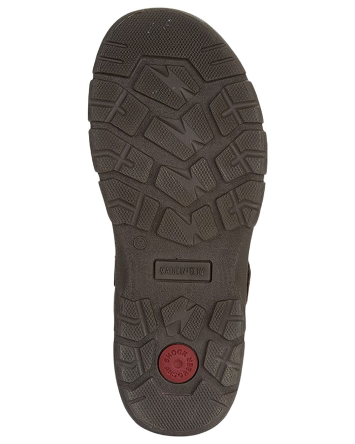 Brown coloured Imac Mens Waxy Leather Touch Fastening Sandals on white background #colour_brown