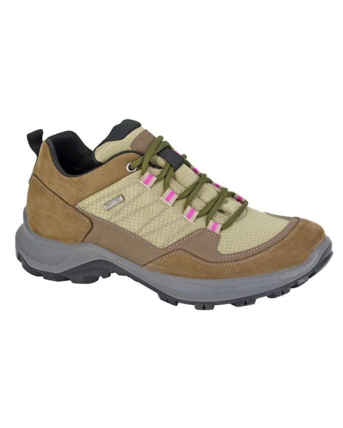 Safari Brown Olive coloured Imac Womens Synthetic Waterproof Trail Shoes on white background #colour_safari-brown-olive