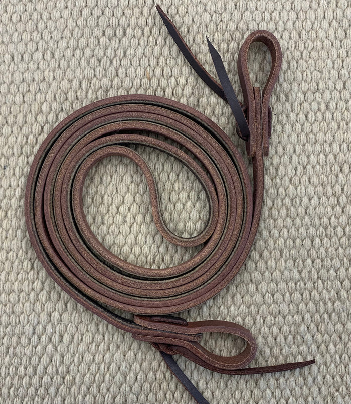 Closed Reins - CR13 - 1/2” x 10’ Single Harness Rein Lined & Stitched