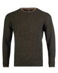 Dark Olive coloured Jack Pyke Ashcombe Lambswool Crewknit Pullover on white background #colour_dark-olive