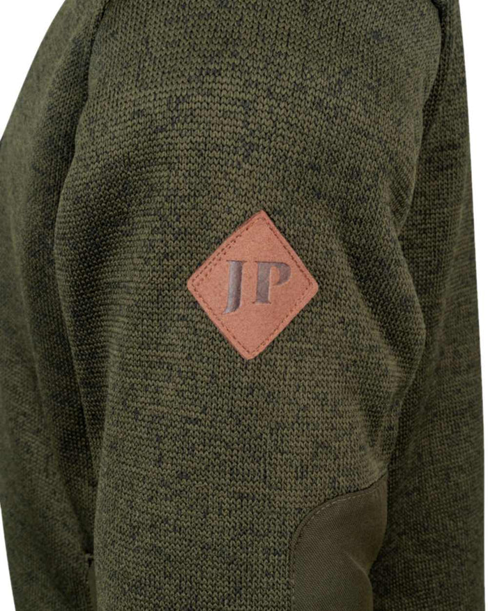 Dark Olive Coloured Jack Pyke Childrens Scandinavian Fleece Jacket on white background #colour_dark-olive