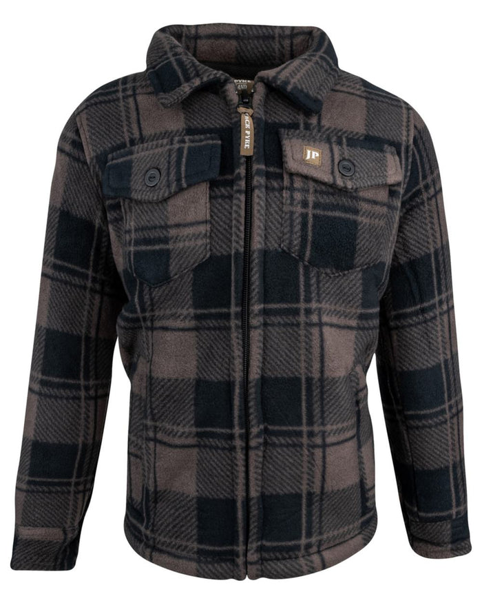 Brown Check Coloured Jack Pyke Childrens Tundra Shirt on white background #colour_brown-check
